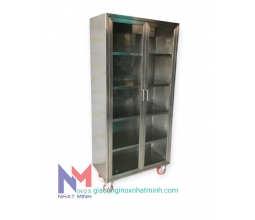 TỦ INOX 5 TẦNG CÓ BÁNH XE 304