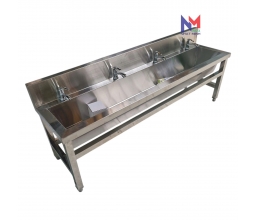 MÁNG RỬA TAY INOX 304 CÓ 4 VÒI