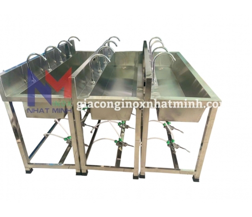 Máng rửa tay đạp chân inox 304