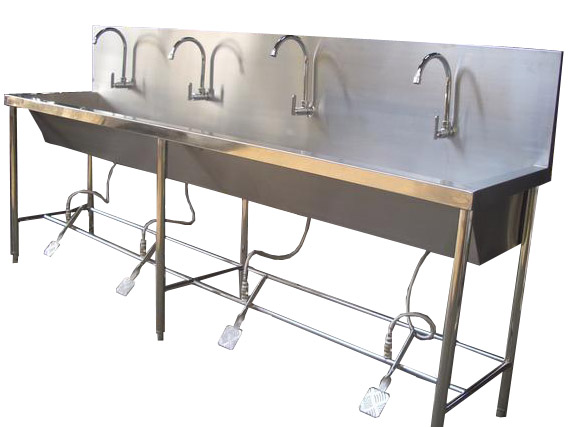 Máng rửa tay đạp chân inox 304