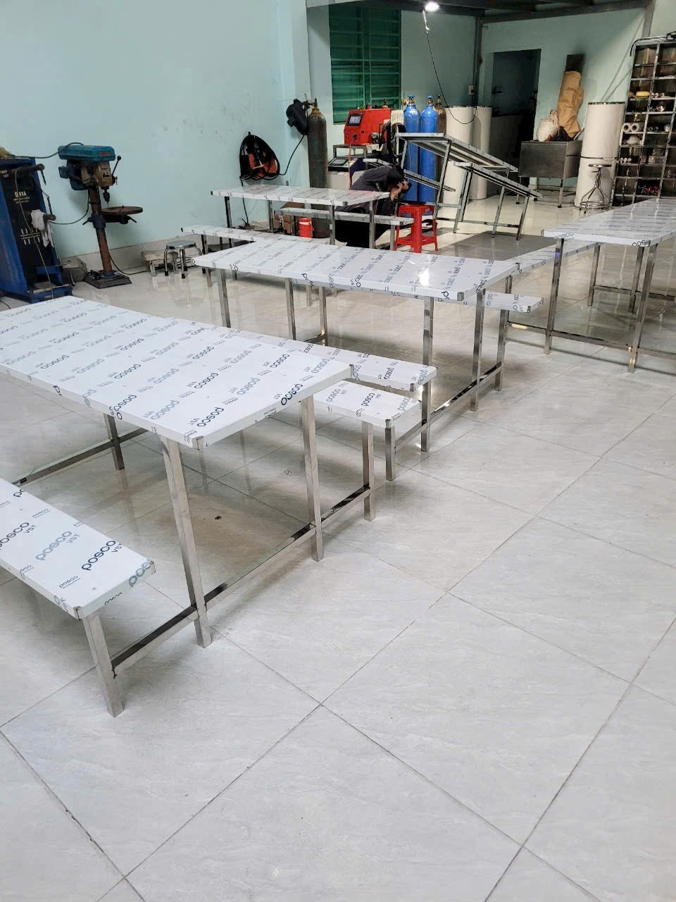 Bàn ăn công nhân inox 304