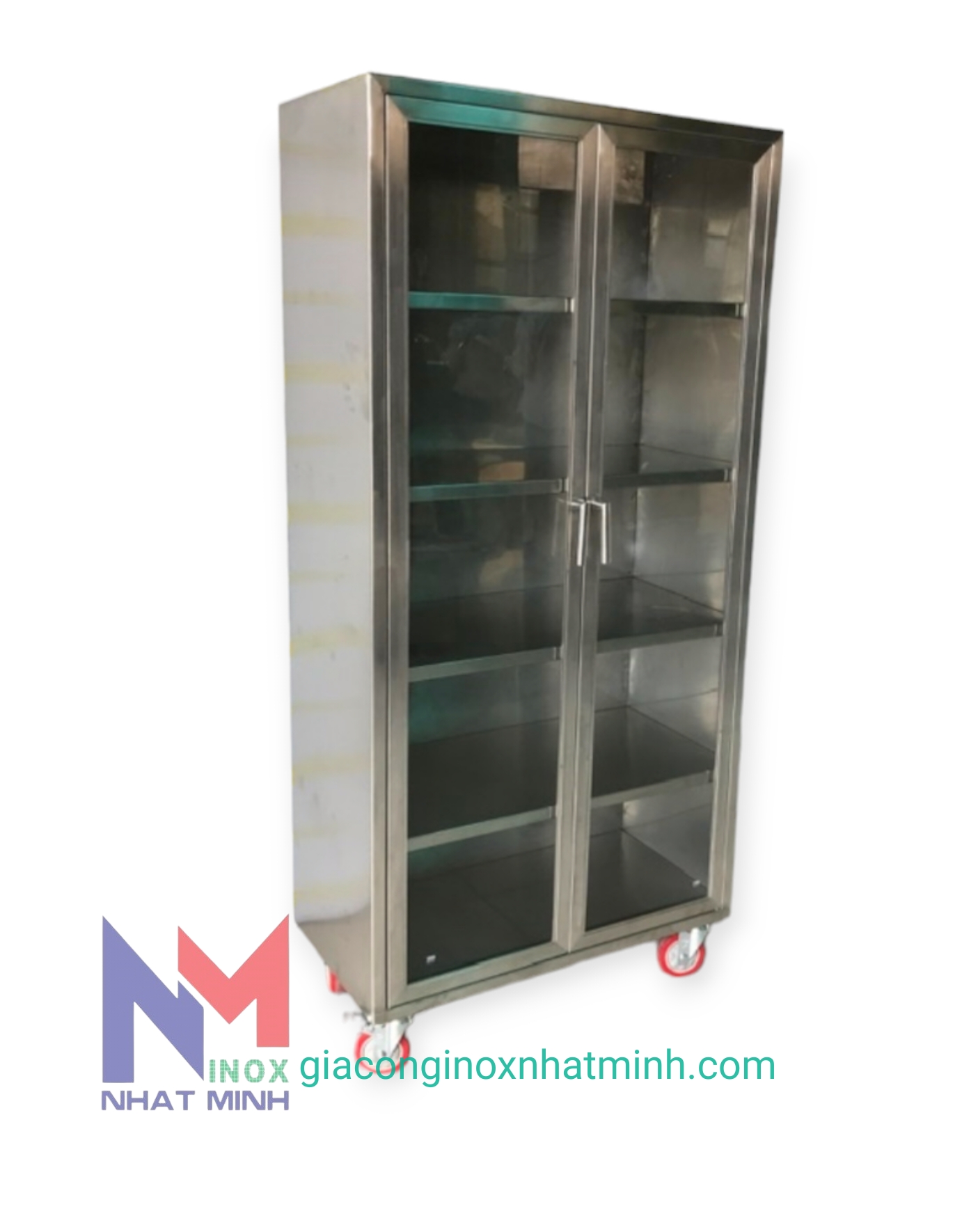 Tủ inox 304 có bánh xe