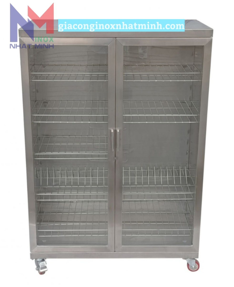 Tủ inox 304 có bánh xe