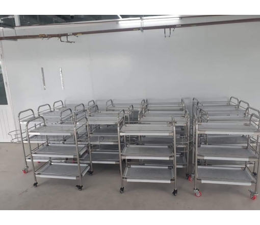 Xe đẩy 3 tầng inox 304