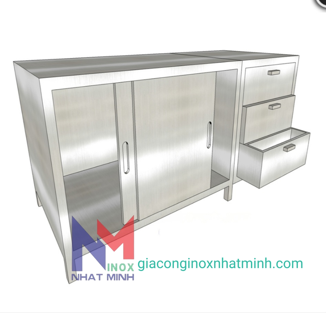 Tủ inox có hộc kéo 201