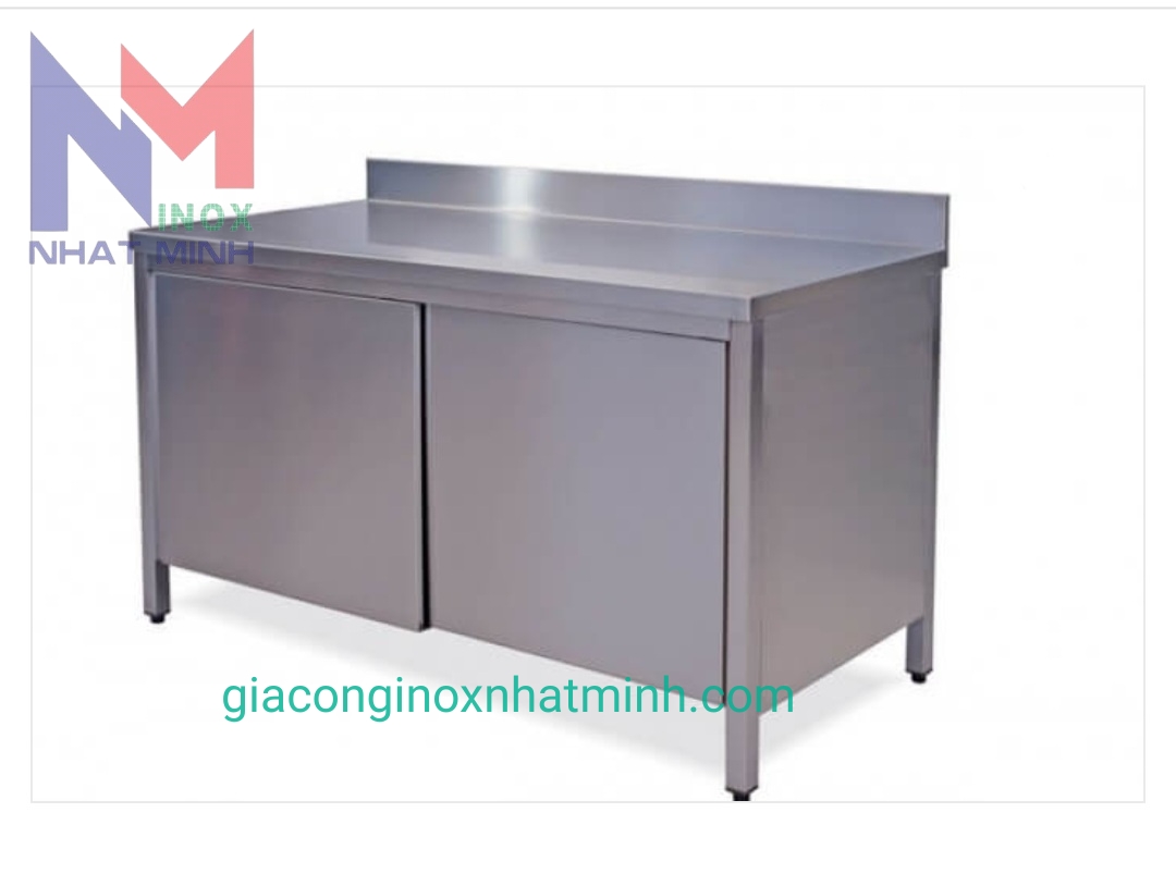 Tủ inox cửa lùa có gáy 304