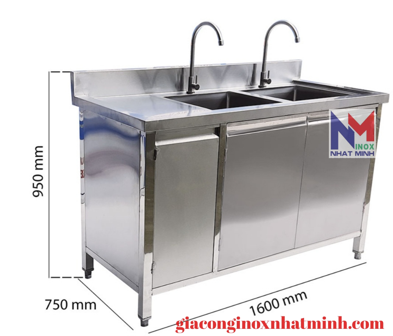 Tủ inox có bồn rửa chén 304